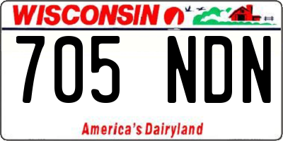WI license plate 705NDN
