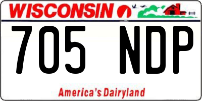 WI license plate 705NDP