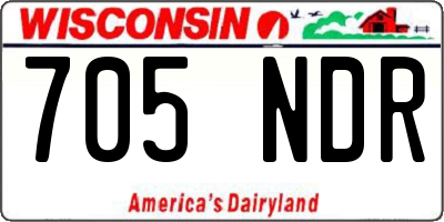 WI license plate 705NDR