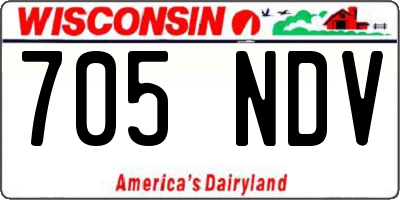 WI license plate 705NDV