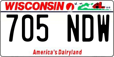 WI license plate 705NDW
