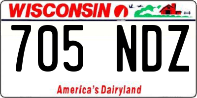 WI license plate 705NDZ