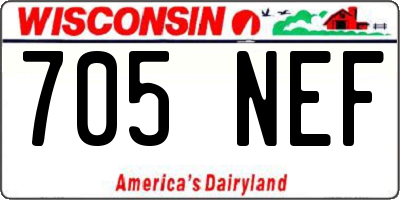 WI license plate 705NEF