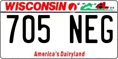 WI license plate 705NEG