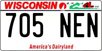 WI license plate 705NEN