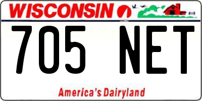 WI license plate 705NET