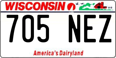 WI license plate 705NEZ