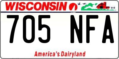WI license plate 705NFA
