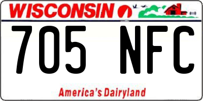 WI license plate 705NFC