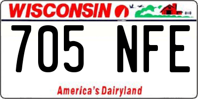 WI license plate 705NFE