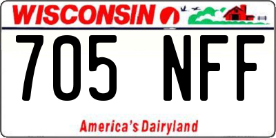 WI license plate 705NFF