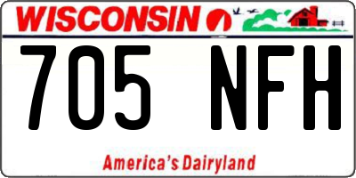WI license plate 705NFH