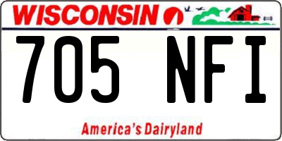 WI license plate 705NFI