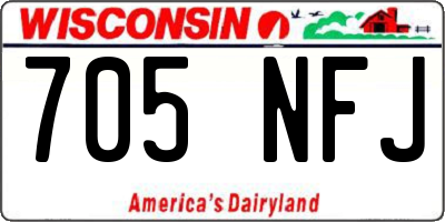 WI license plate 705NFJ