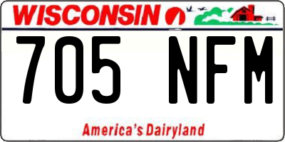 WI license plate 705NFM