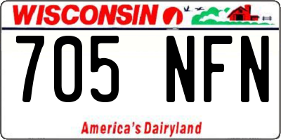 WI license plate 705NFN
