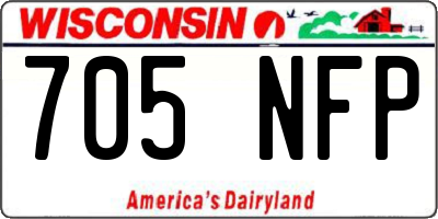 WI license plate 705NFP