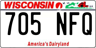 WI license plate 705NFQ