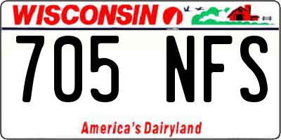 WI license plate 705NFS