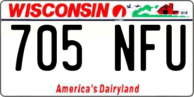 WI license plate 705NFU