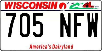 WI license plate 705NFW