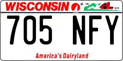 WI license plate 705NFY