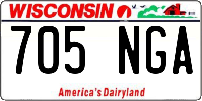 WI license plate 705NGA