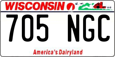 WI license plate 705NGC