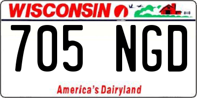 WI license plate 705NGD