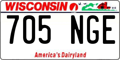 WI license plate 705NGE