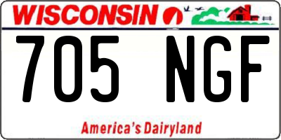 WI license plate 705NGF