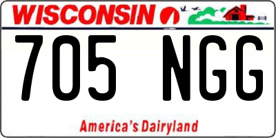 WI license plate 705NGG