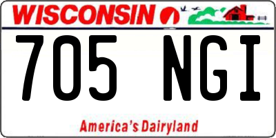 WI license plate 705NGI