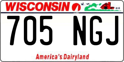 WI license plate 705NGJ