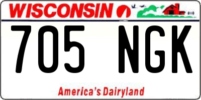 WI license plate 705NGK