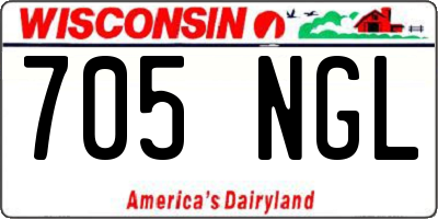 WI license plate 705NGL