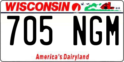 WI license plate 705NGM