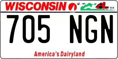 WI license plate 705NGN