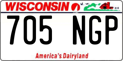 WI license plate 705NGP