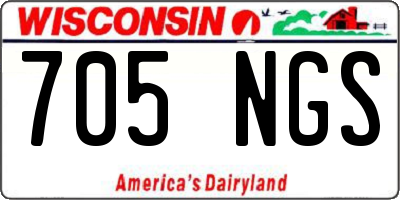 WI license plate 705NGS