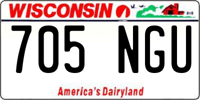 WI license plate 705NGU