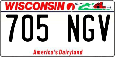WI license plate 705NGV