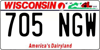 WI license plate 705NGW