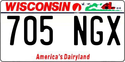 WI license plate 705NGX