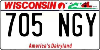 WI license plate 705NGY