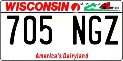 WI license plate 705NGZ