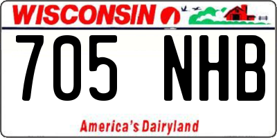 WI license plate 705NHB
