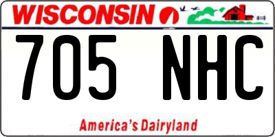 WI license plate 705NHC