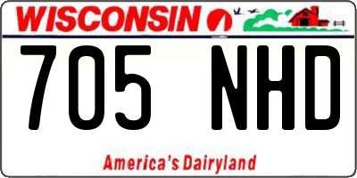 WI license plate 705NHD