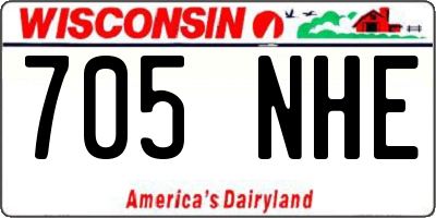 WI license plate 705NHE